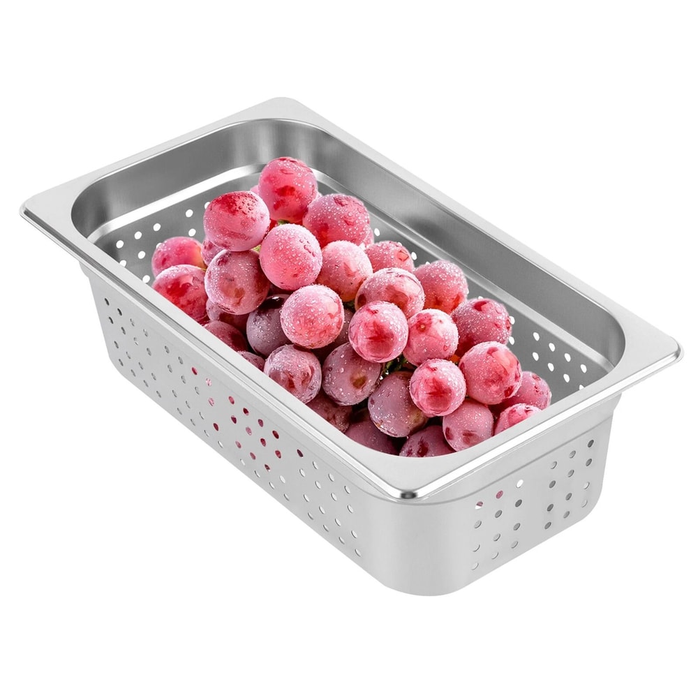 Premium Size Steam Table Pan Set Deep Perforated Hotel Pans Stainless Steel 5