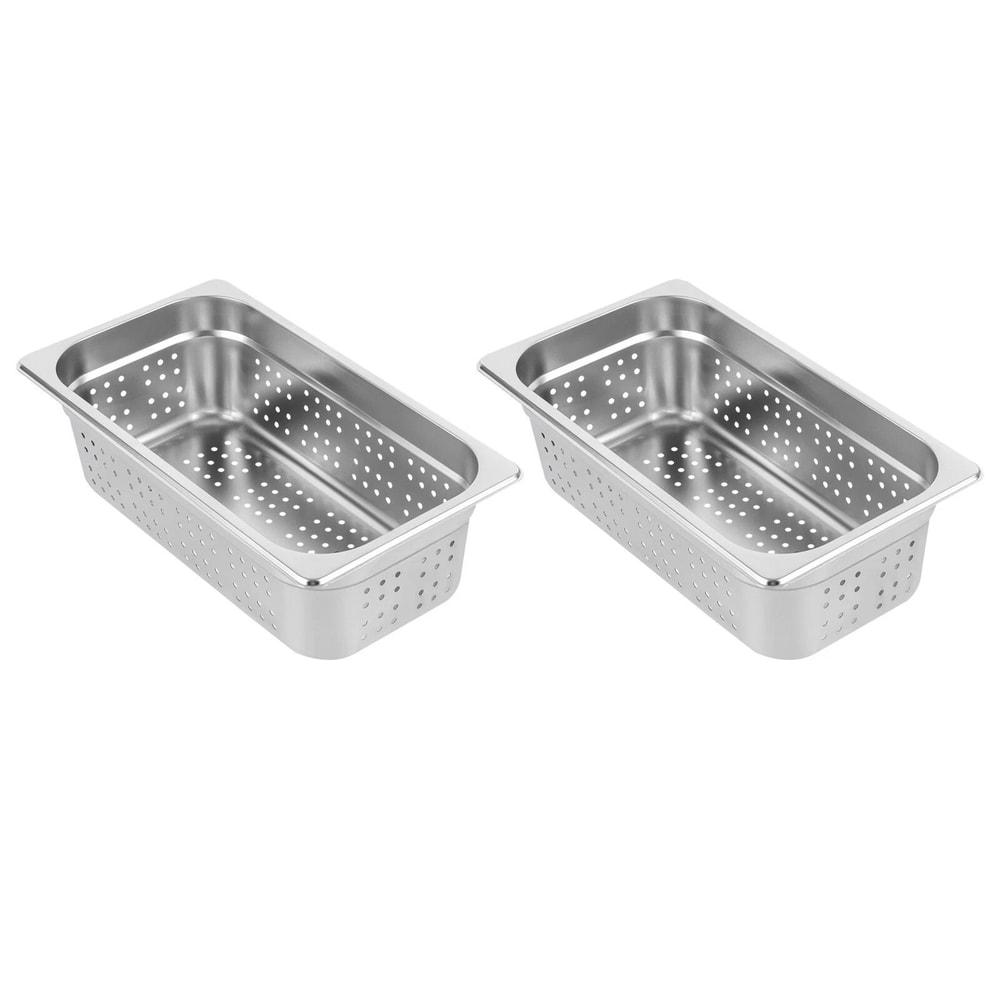 Premium Size Steam Table Pan Set Deep Perforated Hotel Pans Stainless Steel 6