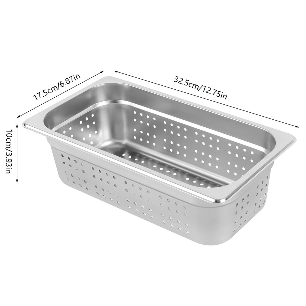 Premium Size Steam Table Pan Set Deep Perforated Hotel Pans Stainless Steel 7