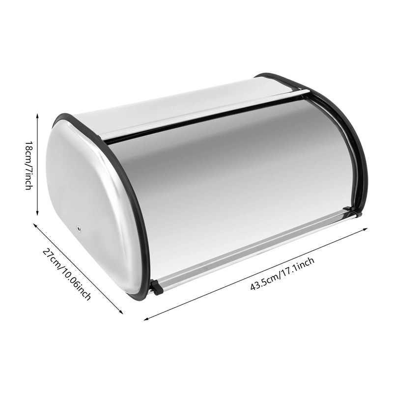 Premium Stainless Steel Bread Box Modern Kitchen Counter Bread Bin Bread Storage Container 9