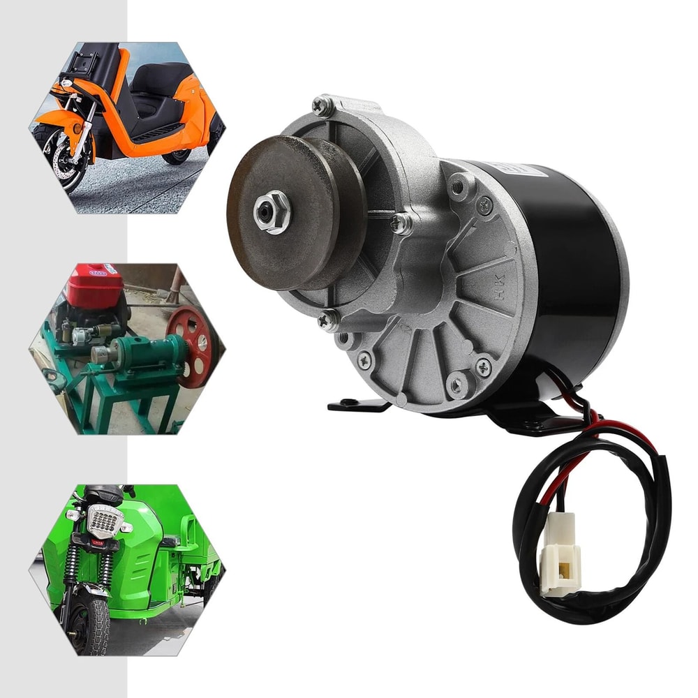 Heavy Duty Gear Motor With Belt Pulley DC Brushed Gear Reduction Motor 7