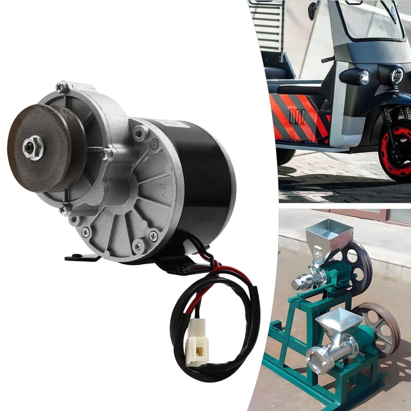 Heavy Duty Gear Motor With Belt Pulley DC Brushed Gear Reduction Motor 16