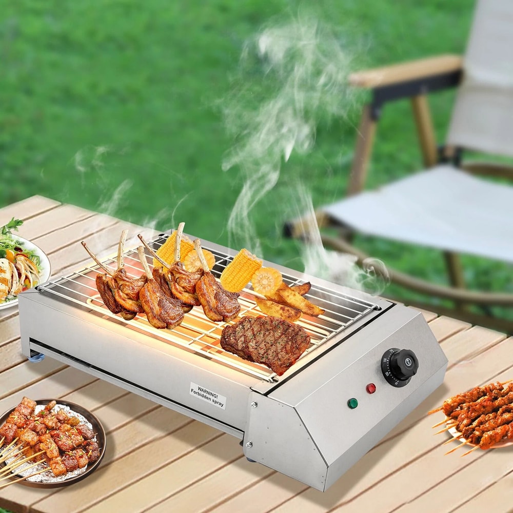 Ultimate Heat Control Electric Countertop Grill Portable BBQ Grill For Easy Outdoor Indoor Cooking 6