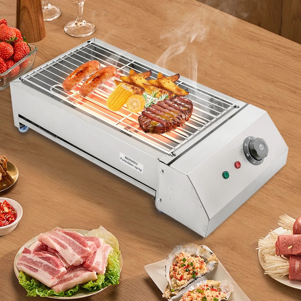 Ultimate Heat Control Electric Countertop Grill Portable BBQ Grill For Easy Outdoor Indoor Cooking 0