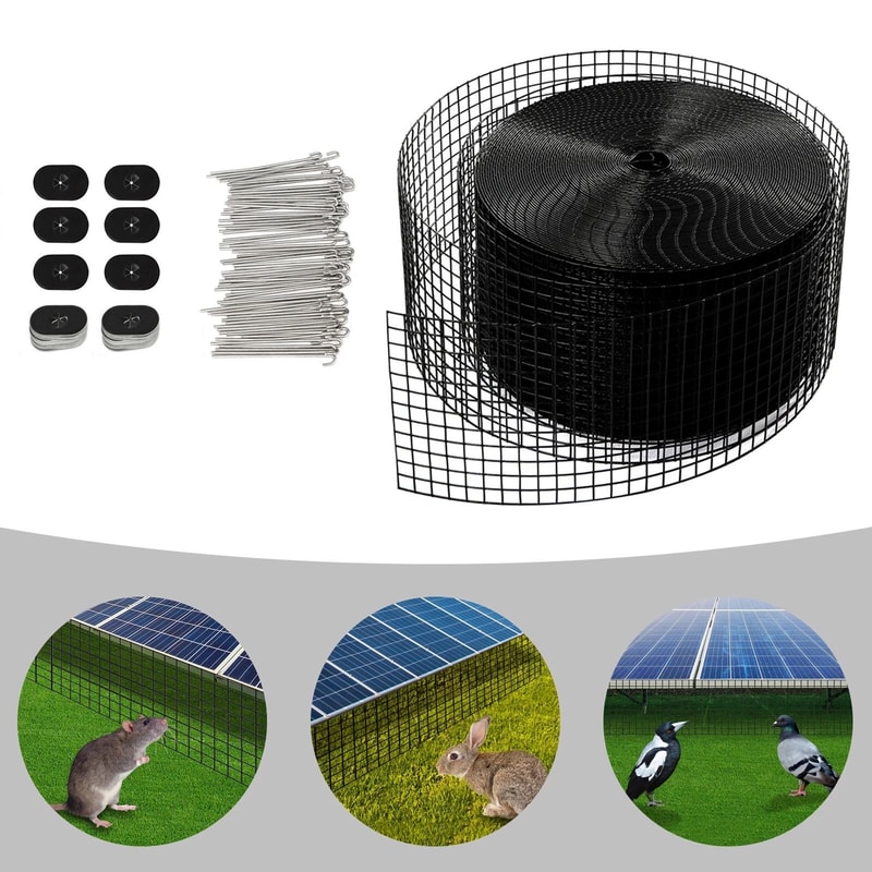 Premium Solar Panel Bird Guard Mesh Kit Solar Panel Bird Proofing Mesh Roll With Clips 12