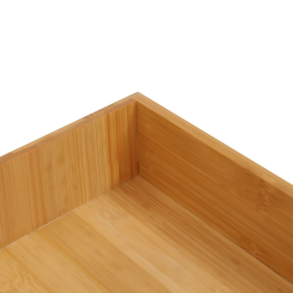 Natural Bamboo Desk Organizer 3 Drawer Tabletop Storage Box For Home Office 1