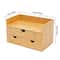 Natural Bamboo Desk Organizer 3 Drawer Tabletop Storage Box For Home Office 10