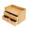 Natural Bamboo Desk Organizer 3 Drawer Tabletop Storage Box For Home Office 6