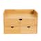 Natural Bamboo Desk Organizer 3 Drawer Tabletop Storage Box For Home Office 8