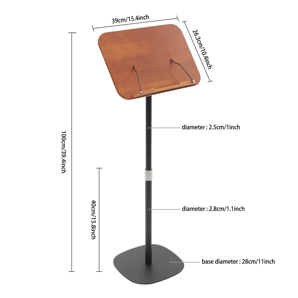 Height Adjustable Floor Book Music Stand Floor Lectern Premium Adjustable Book Stand 12