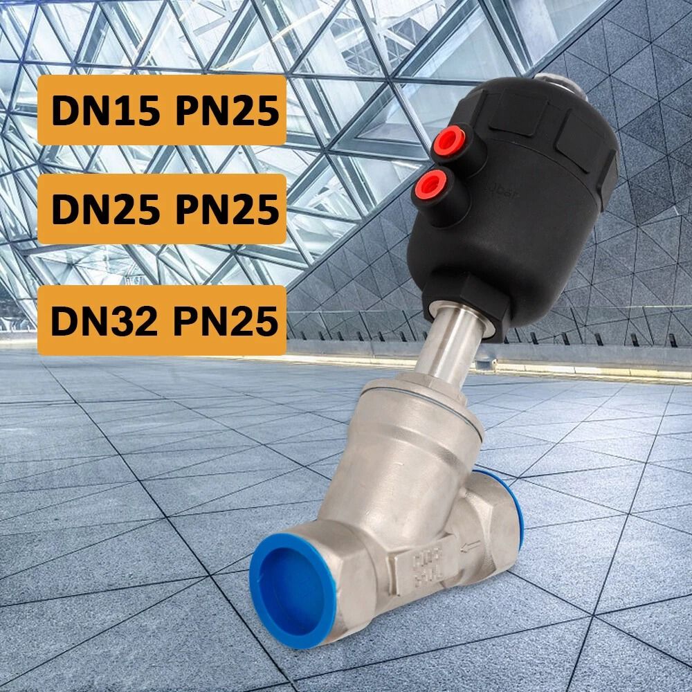 HighFlow Stainless Steel Pneumatic Valve Durable Angle Seat Valve 6