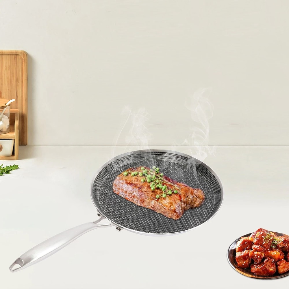 Premium Stainless Steel Crepe Pancake Pan Durable Non Stick Cooking Pan For Even Heat 7