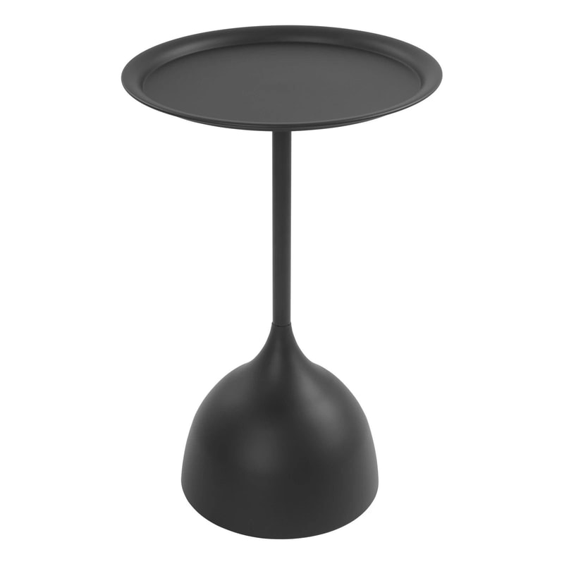 Modern Black Metal Side Table Stylish Round Bedside Living Room Accent Table 6