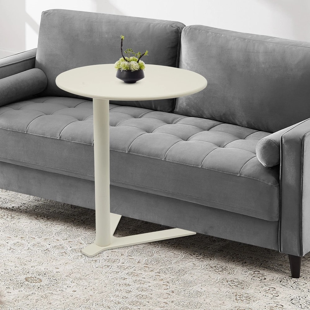 Stylish Modern Side Table With Y Base Round End Table For Small Spaces Couch 9