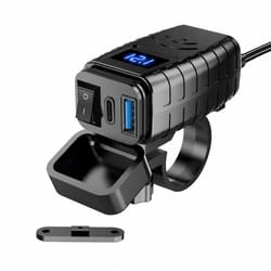premium motorcycle usb charger w/ quick charge & waterproof dual usb
