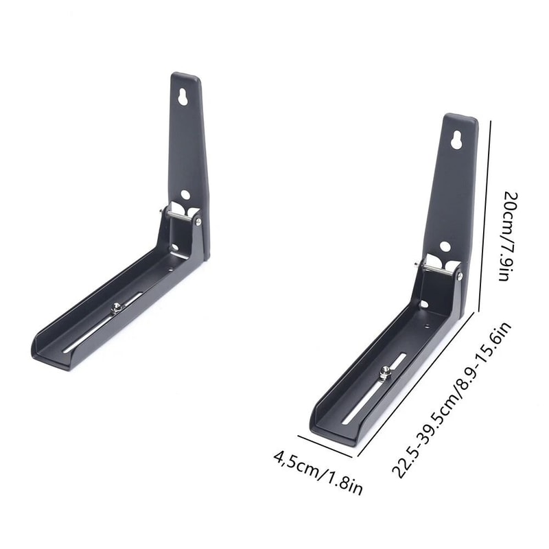 Heavy Duty Adjustable Microwave Wall Mount Bracket Stainless Steel Shelf 3