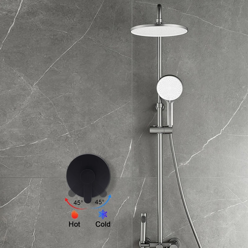 Premium Wall Mount Shower Faucet Mixer Tap Sleek Hot Cold Shower Control Valve 12