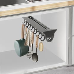heavy duty broom storage rack & wall organizer hooks 20 hook pull out cleaning tool rack