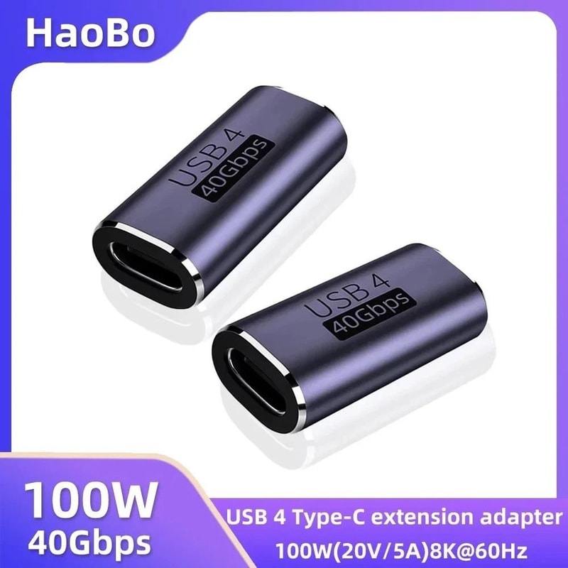 USB4 Type C USB C Female To Female Adapter 40Gbps Power Delivery Connector 6