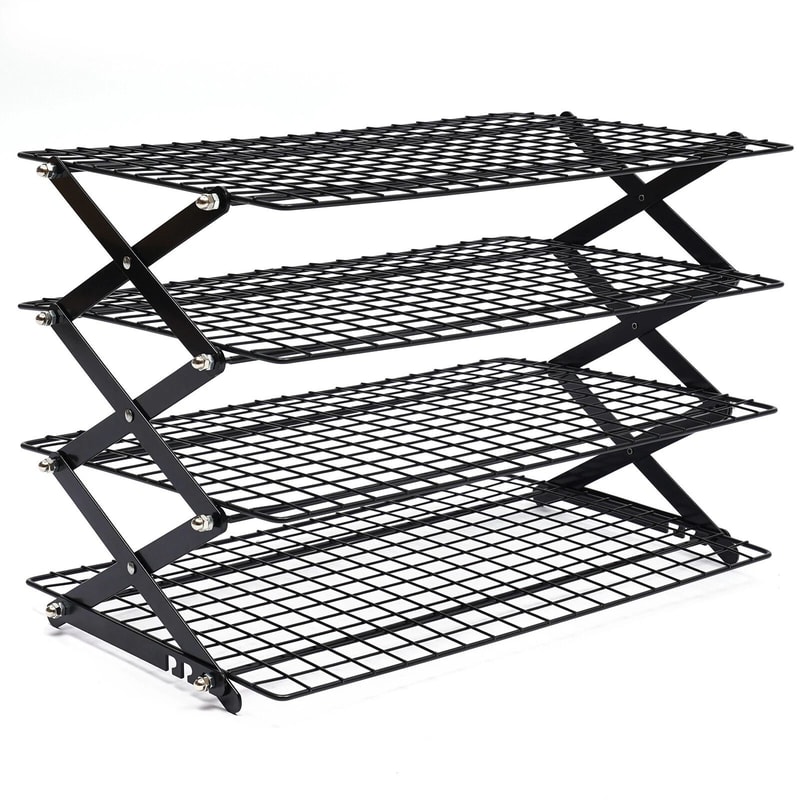 Premium 4 Tier Collapsible Cooling Rack Stackable Baking Cookie Cooling Rack 6