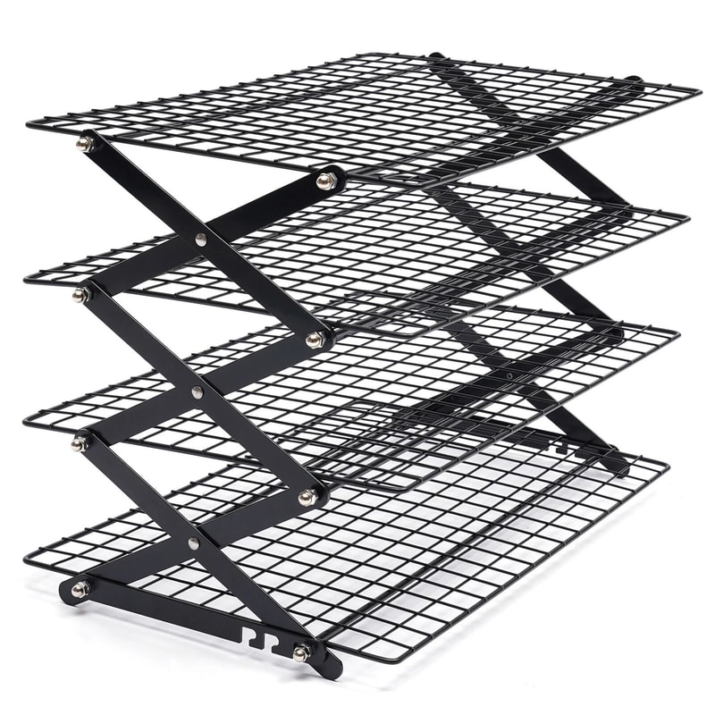 Premium 4 Tier Collapsible Cooling Rack Stackable Baking Cookie Cooling Rack 9