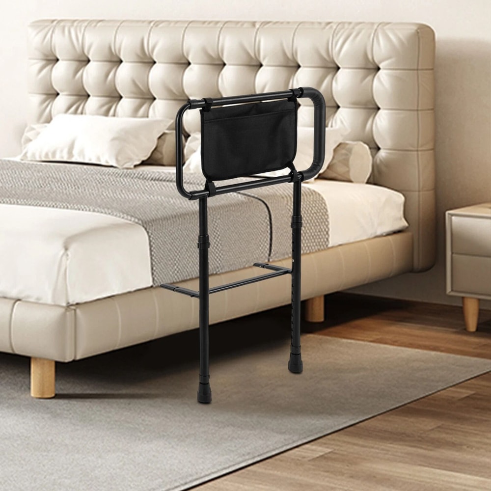 Adjustable Bed Assist Bar Bedside Rail With Storage Pocket For Safer Mobility 8