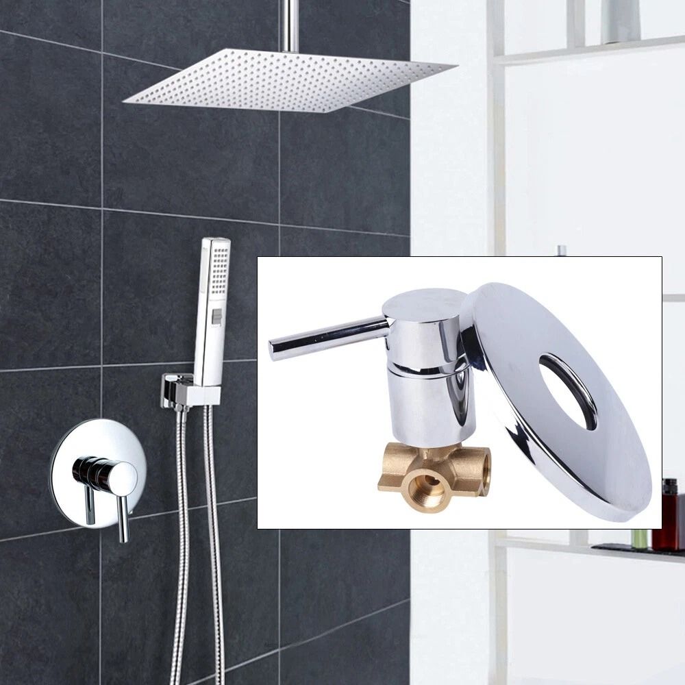 Premium Brass Wall Mount Shower Faucet Mixer With Single Handle Shower Control Hot Cold Valve 1