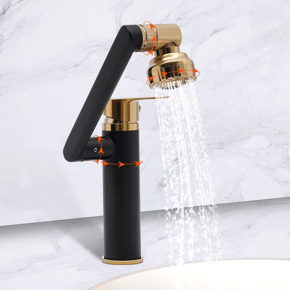 Modern Waterfall Bathroom Faucet Single Handle Vanity Mixer Dual Function 8
