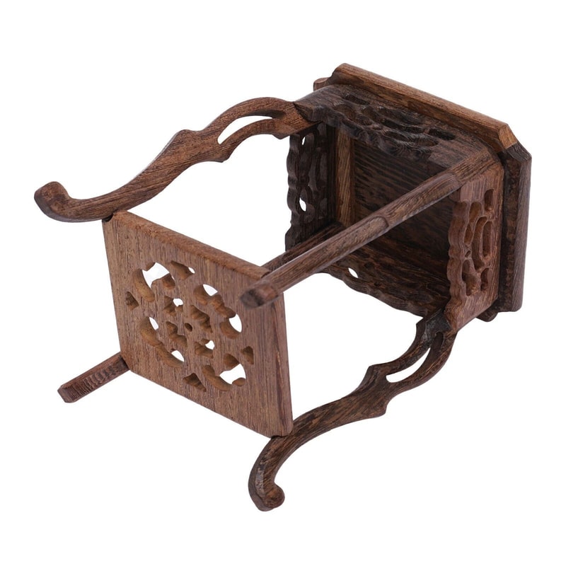 Hand Carved Square Bonsai Display Stand Oriental Tree Root Base 1