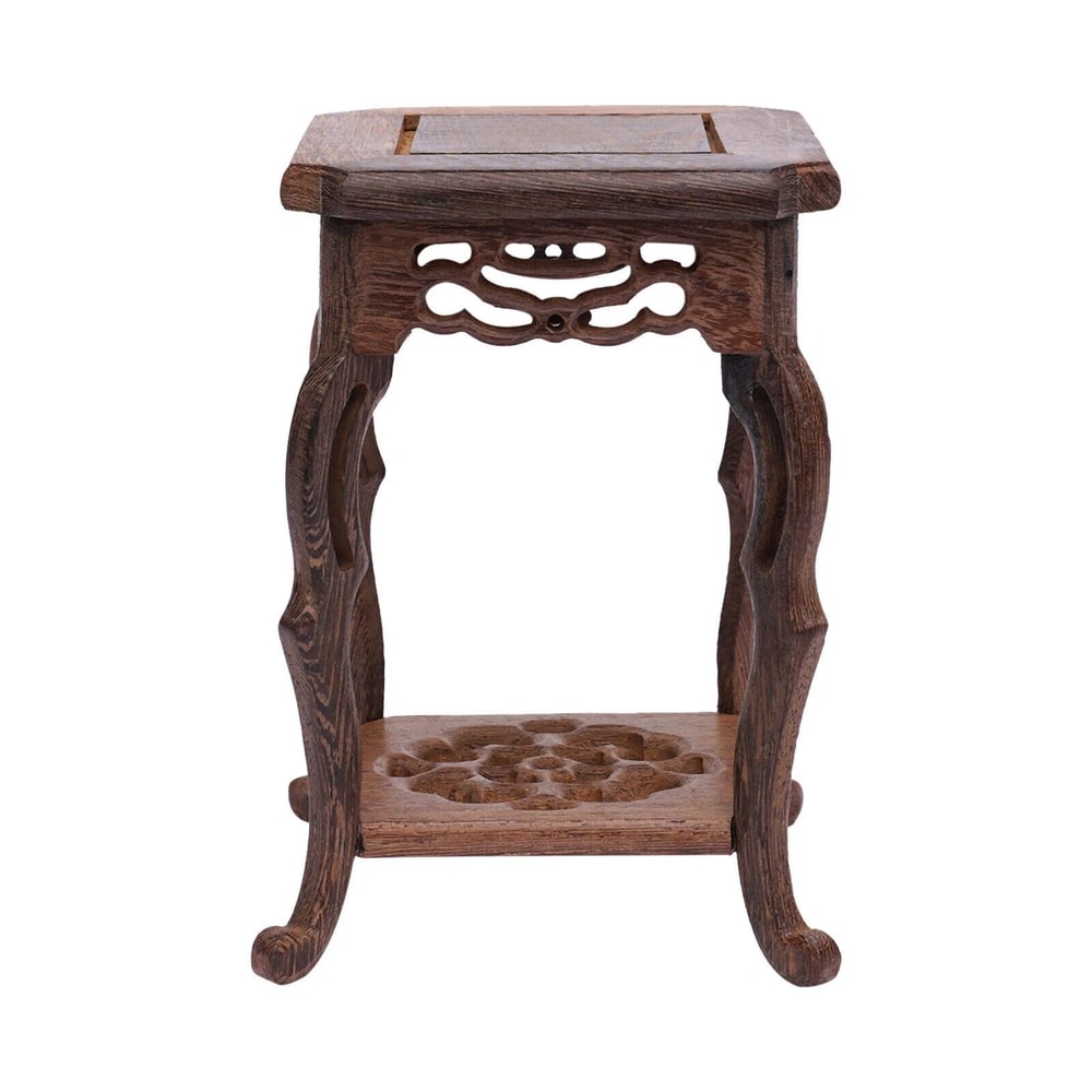 Hand Carved Square Bonsai Display Stand Oriental Tree Root Base 8