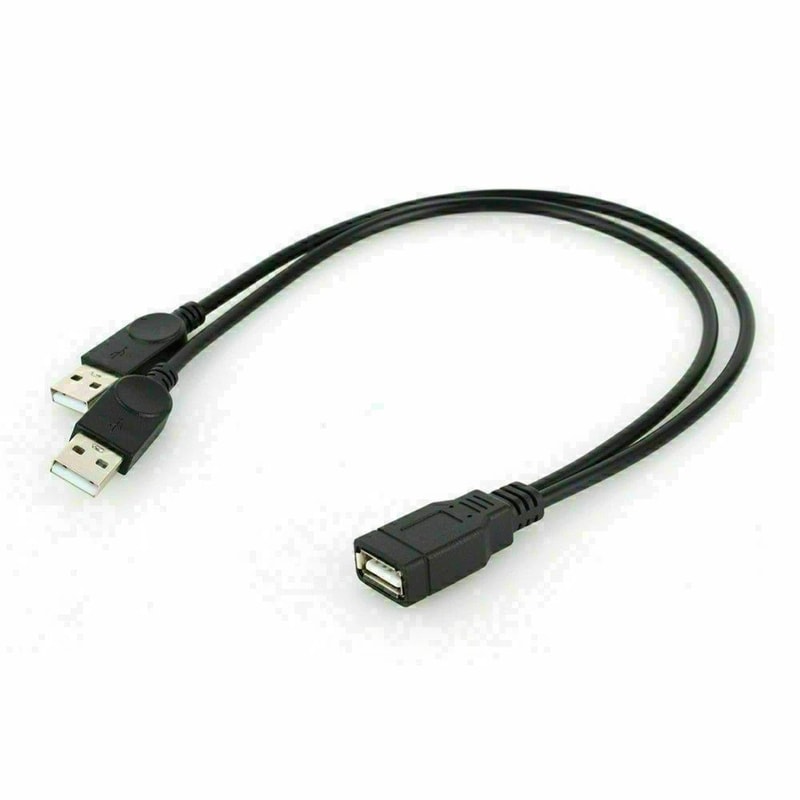 USB Y Splitter Cable Dual USB Power Adapter 5