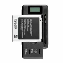 universal battery charger with lcd display for cell phones & usb devices