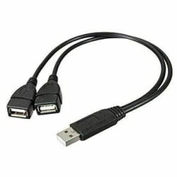 dual usb adapter splitter cable usb a male to 2 usb female power & data extension