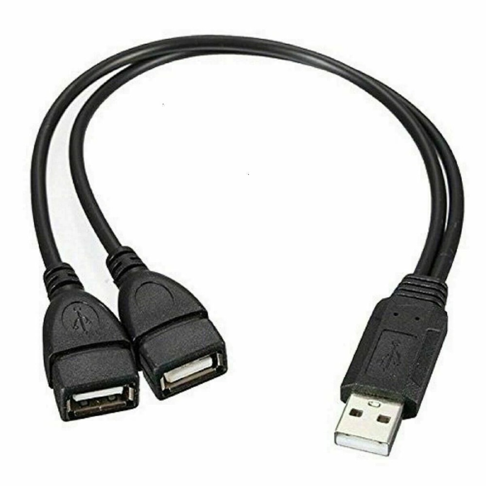 Dual USB Adapter Splitter Cable USB A Male To 2 USB Female Power Data Extension 2
