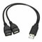 Dual USB Adapter Splitter Cable USB A Male To 2 USB Female Power Data Extension 2