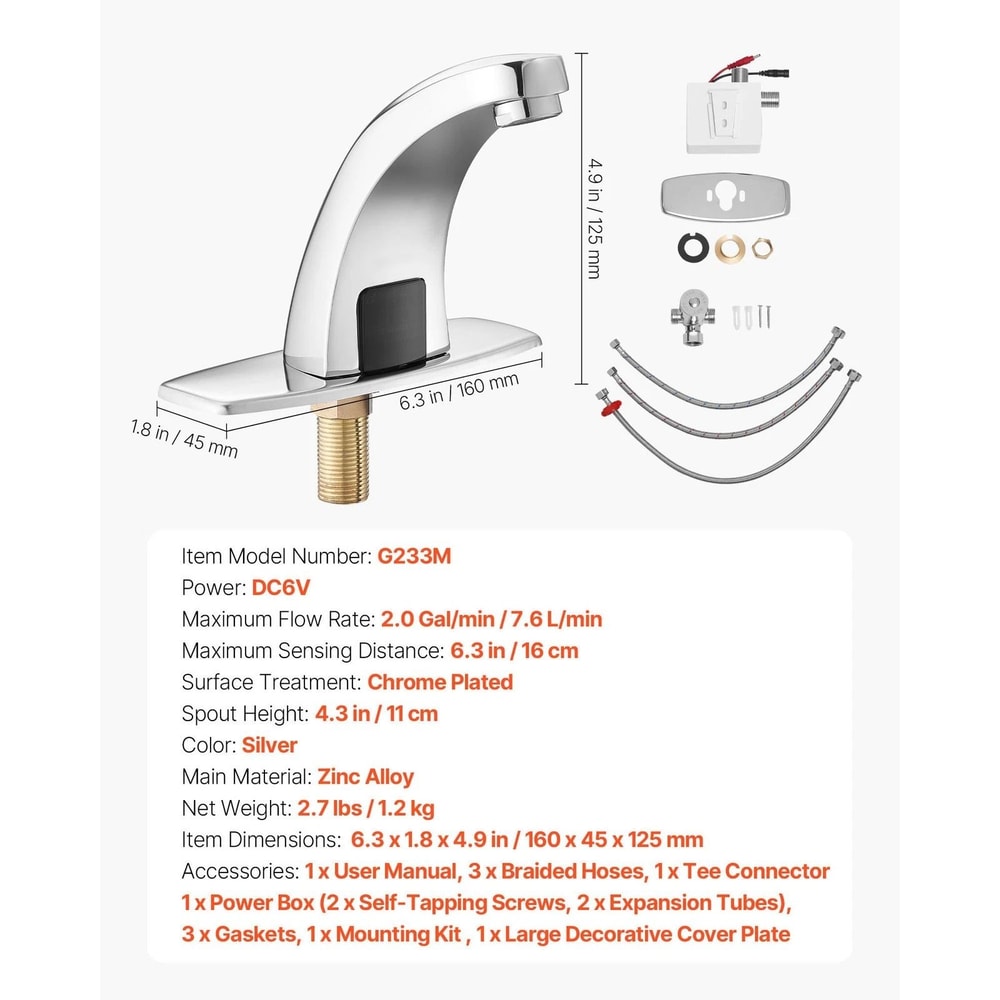 Premium Touchless Bathroom Faucet With Motion Sensor Chrome Sensor Faucet Hands Free Automatic Bath 2