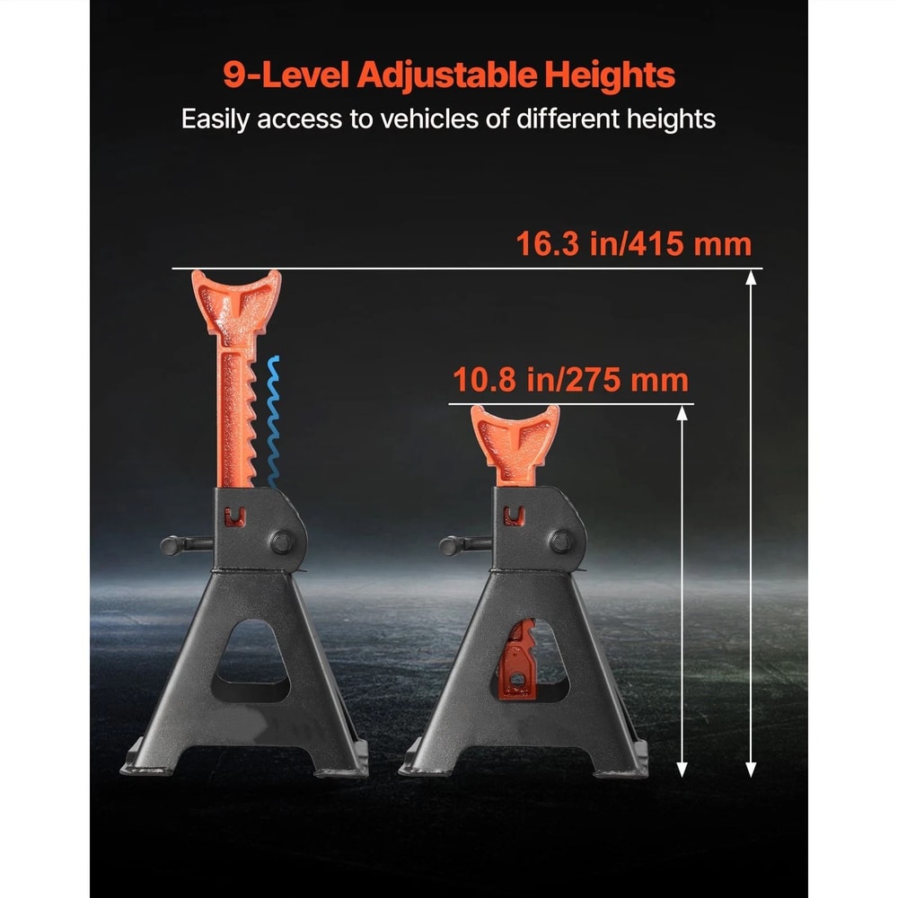 Heavy Duty Steel 3 Ton Jack Stands For SUVs Reliable Auto Lift 5