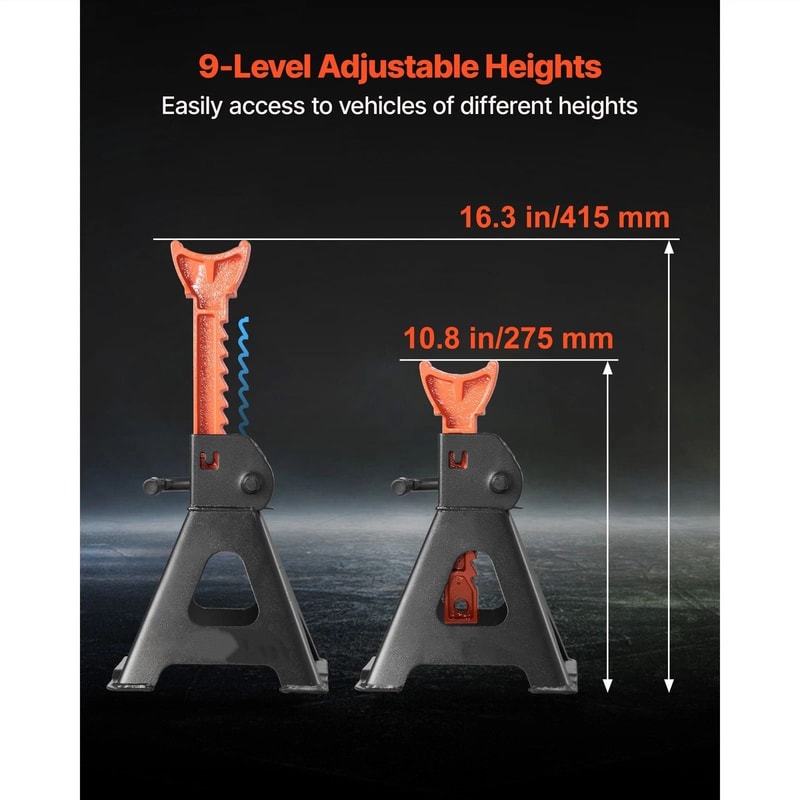 Heavy Duty Steel 3 Ton Jack Stands For SUVs Reliable Auto Lift 5