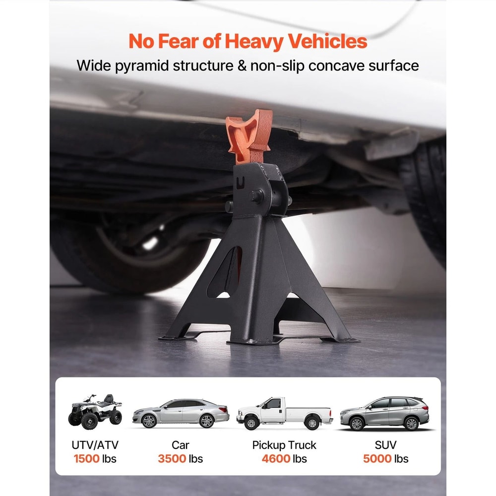 Heavy Duty Steel 3 Ton Jack Stands For SUVs Reliable Auto Lift 6
