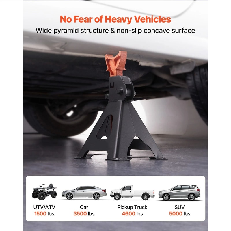 Heavy Duty Steel 3 Ton Jack Stands For SUVs Reliable Auto Lift 6