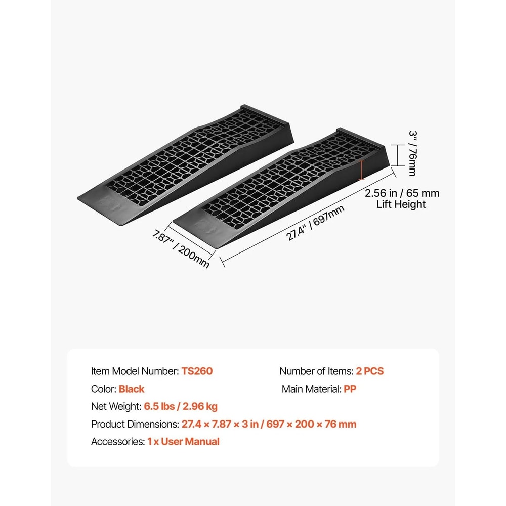 Heavy Duty Low Profile Car Ramps Set Capacity Car Service Ramps 6