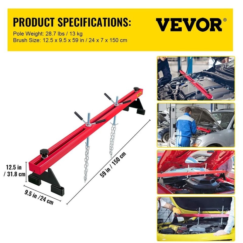 Heavy Duty Engine Transmission Support Bar Transverse Lifter With Dual Hook Motor Hoist Support 5