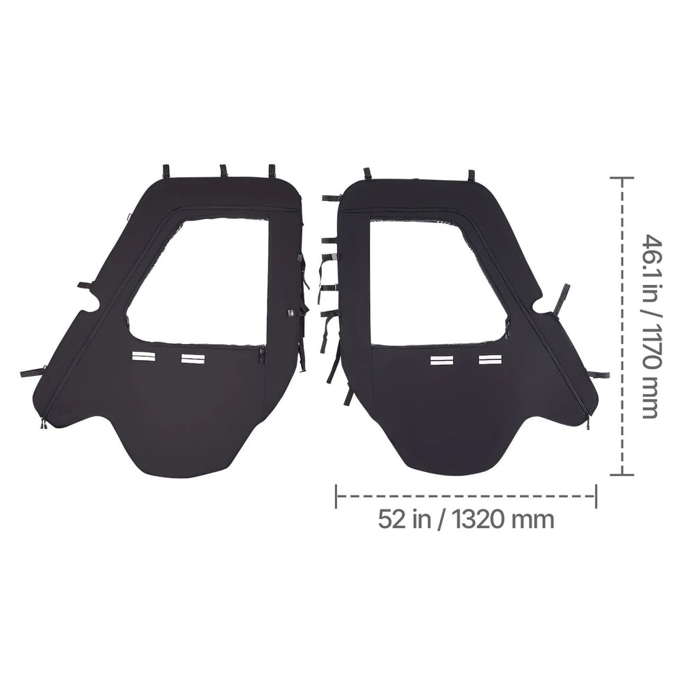 Premium Soft UTV Cab Doors Kit For Hisun Durable Weather Protection Easy Zipper Enclosure 5