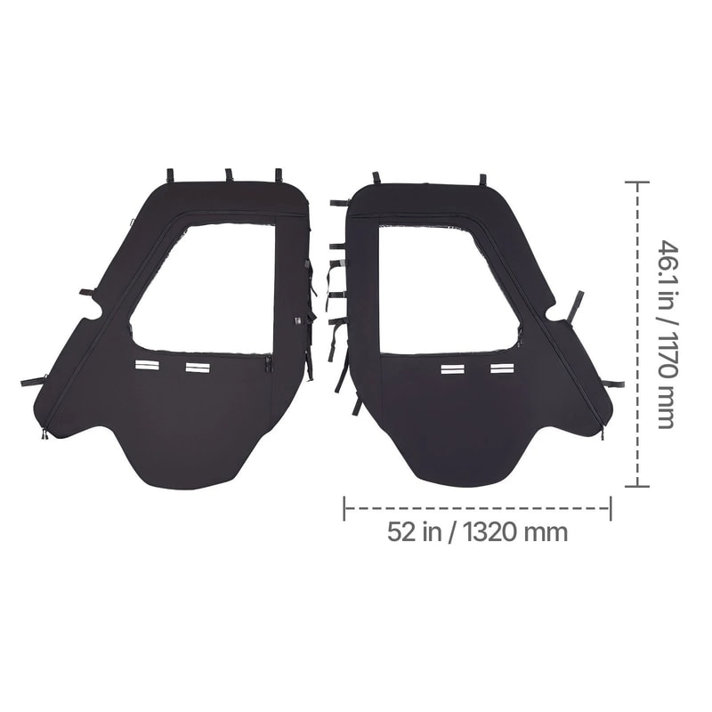 Premium Soft UTV Cab Doors Kit For Hisun Durable Weather Protection Easy Zipper Enclosure 5