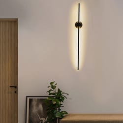 modern led linear wall lamp sleek black led wall sconce for ambient home lighting