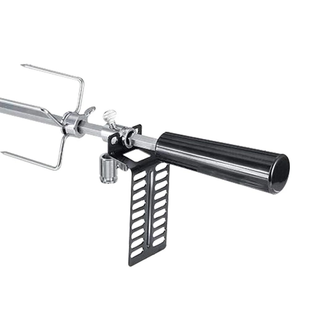 Premium Stainless BBQ Rotisserie Kit With Forks Rods Battery Powered Motor 7