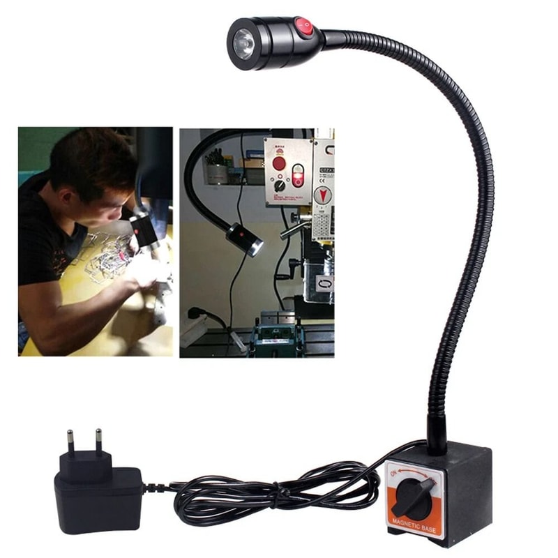 Premium Magnetic Base LED Work Light With Flexible Gooseneck For CNC Machine Tools 8
