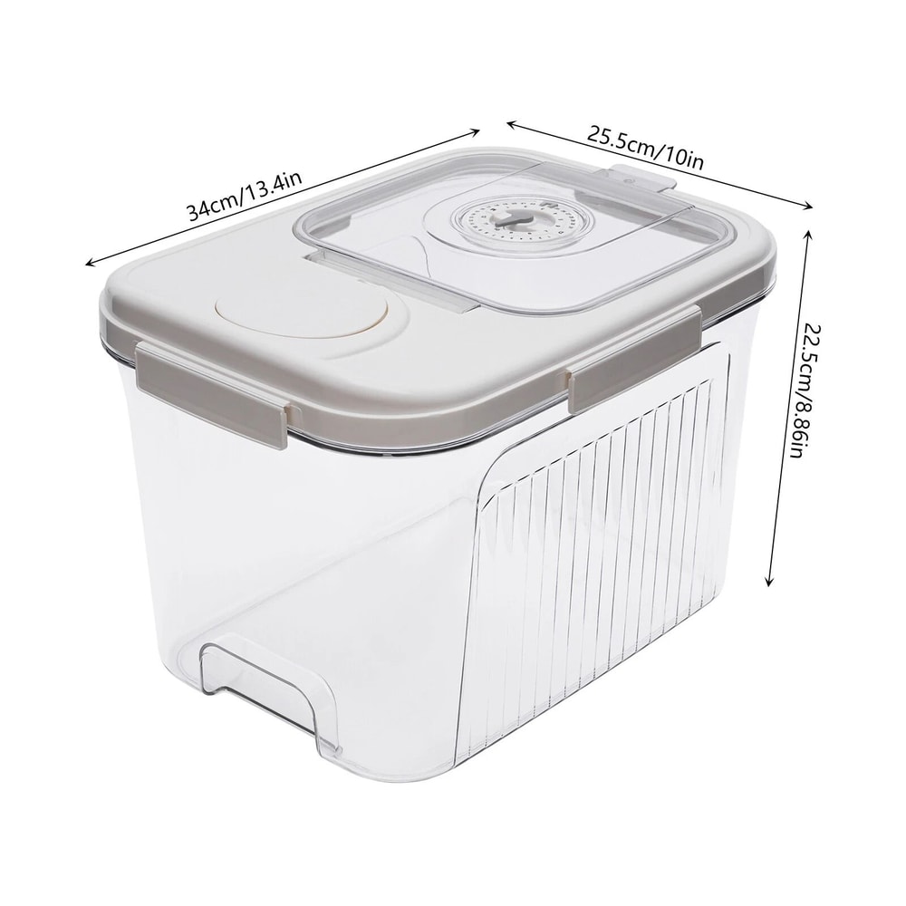 Premium Rice Dispenser Storage Container Airtight Dry Food Grain Organizer With Measuring Cup 10