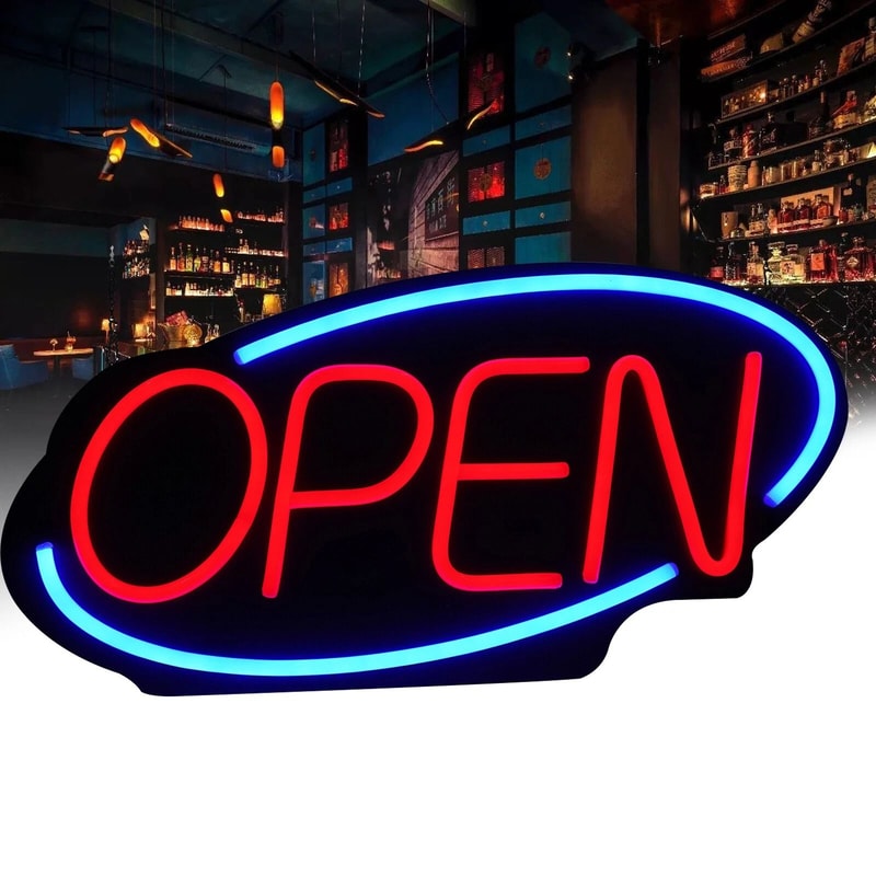 Premium LED Open Business Sign Ultra Bright Illuminated Store Bar Display 10