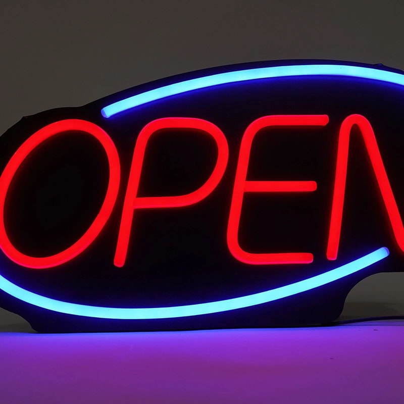 Premium LED Open Business Sign Ultra Bright Illuminated Store Bar Display 5